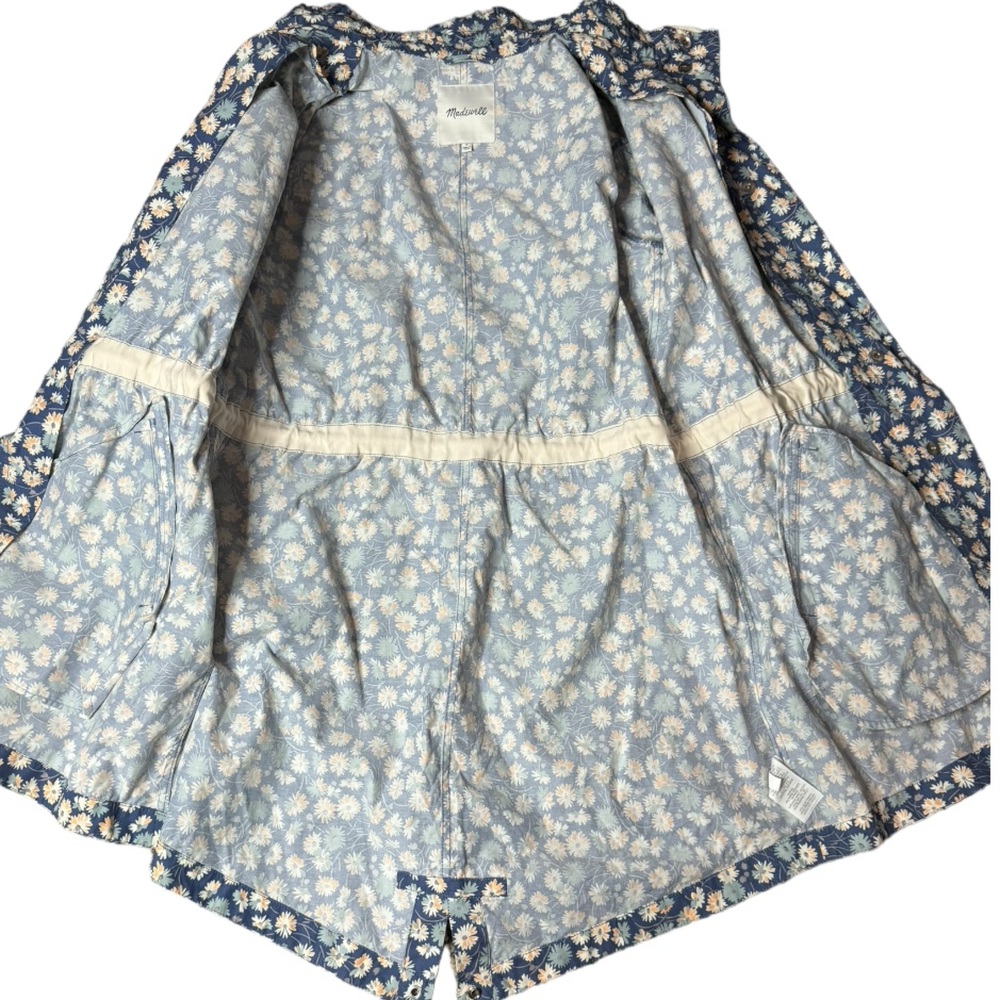 Madewell Ruffle-Neck Anorak Raincoat in French Floral size S L0282 - Picture 3 of 13